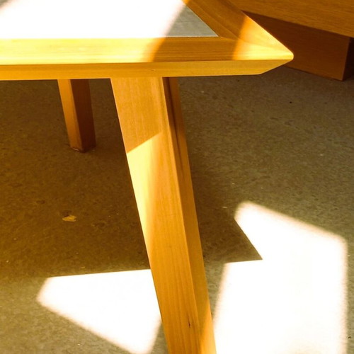 Wooden coffee table with ceramic surface mid century modern style new