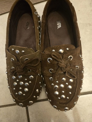 Zara brown suede moccasins new