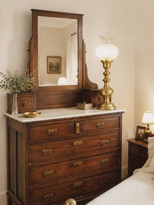 Northern France 1900 Dresser with Marble Top like new