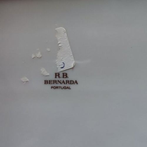 Square porcelain serving platter from Portugal, new, summer colors