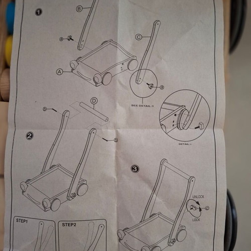 Plan Toys Baby Walker with Wooden Blocks used