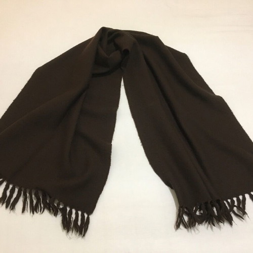 Valentino scarf used, 100% wool, dark brown with embossed logo