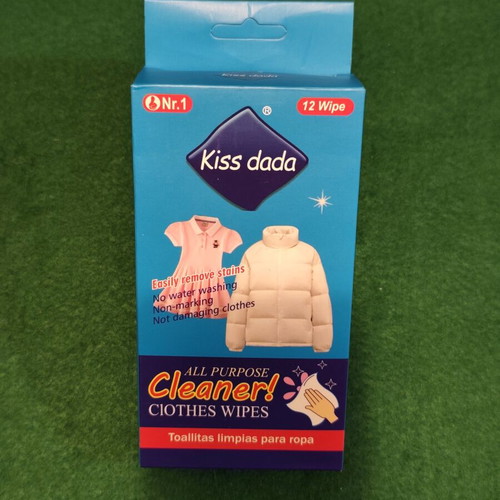 Kiss Dada Clothes Cleaning Wipes for Tough Stains, pack of 12, sealed