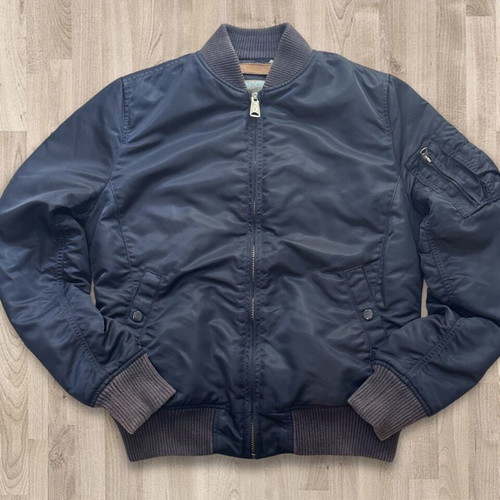 Alpha Industries MA-1 Bomber Jacket size M like new, navy blue with orange lining