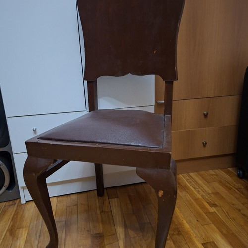 Chair from the 60s used, sturdy and polished