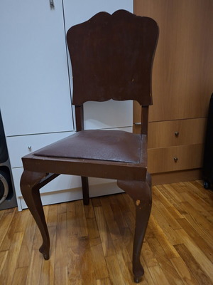 Chair from the 60s used, sturdy and polished