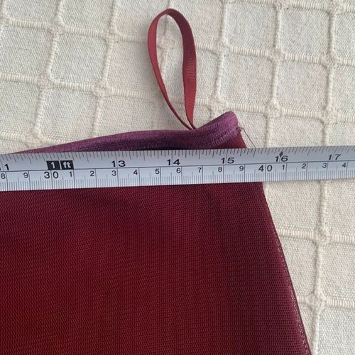 Skirt L, brown and red, heavy elastic fabric with lining
