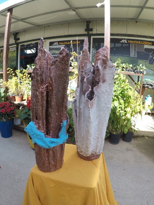 Βάζα τσιμεντένια, σετ 2 τεμαχίων, βαμμένα με ακρυλικά