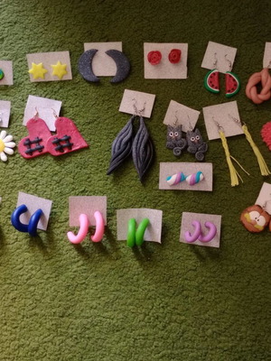 Handmade polymer clay earrings new