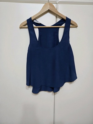 Toi&Moi top blue viscose like new, size small