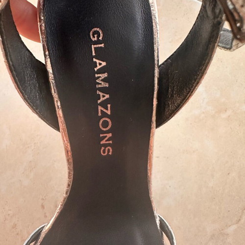 Glamazons silver sandals new, size 36, 10cm heel