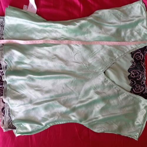 Marcelane Silk Shell Embellished Floral Blouse Green XL Like New
