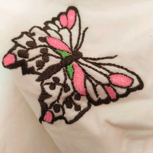 Unconditional sweatshirt jacket with embroidered butterflies like new, white, size M