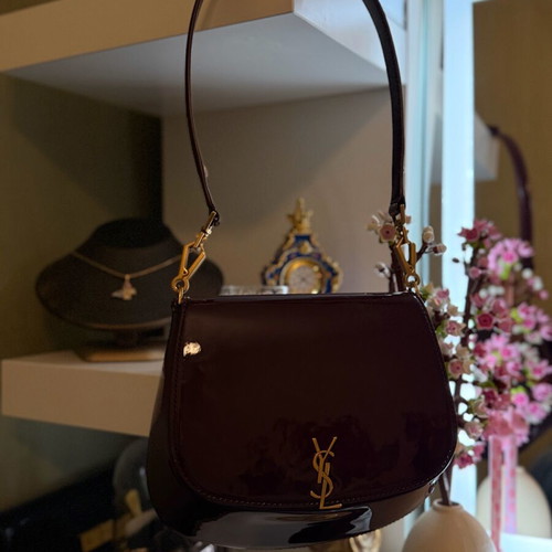 Saint Laurent Voltaire top handle bag new, red patent leather