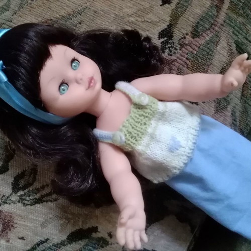 Vintage doll 70's used with handmade clothes