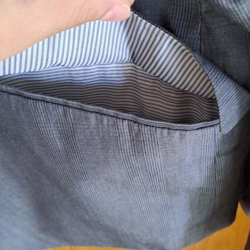 H&M blazer gray checkered with black collar like new