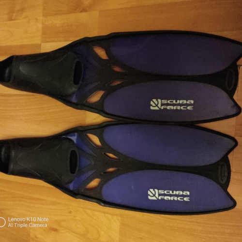 Scuba Force diving fins used, size EU 41-42, blue and black
