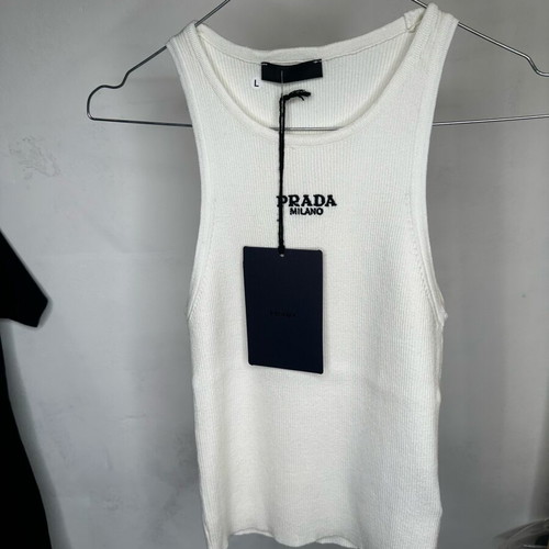 Prada white sleeveless top new