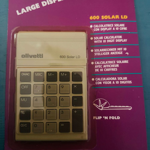 Olivetti 600 SOLAR LD vintage calculator new in packaging
