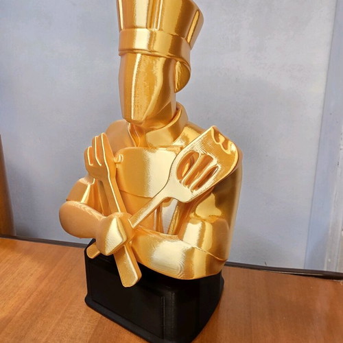 Gold Chef Trophy Figurine New