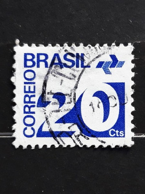 Γραμματόσημο Brazil 1972 20c Numeral & Post Office Emblem σε άριστη κατάσταση