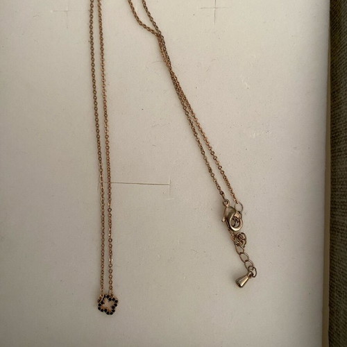 Cross necklace with blue zircon like new