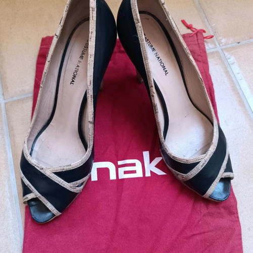 Costume National pumps used, black with cork lining, size 38