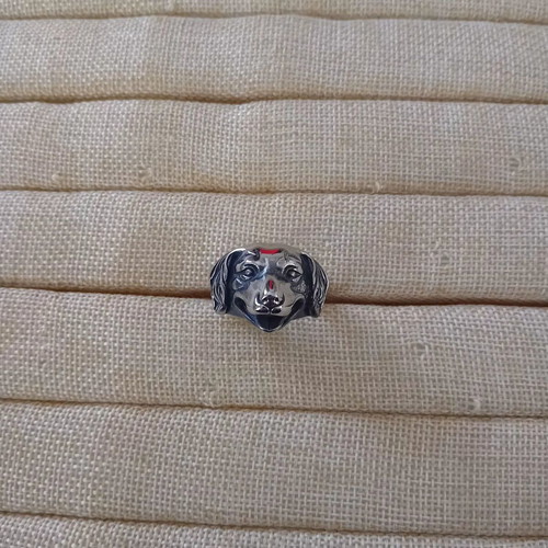 Labrador ring unisex stainless steel like new, 22mm diameter