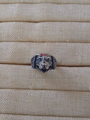 Labrador ring unisex stainless steel like new, 22mm diameter