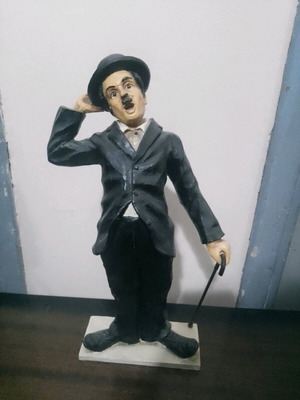 Charlie Chaplin vintage figure used, 35 cm miniature