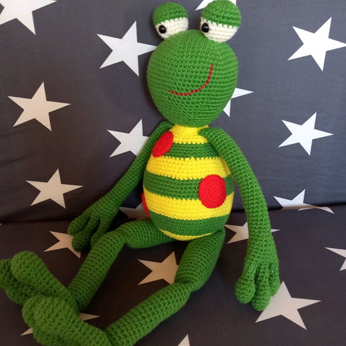 Crocheted Amigurumi Frog Doll new, 42 cm