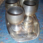 Embossed liqueur set used