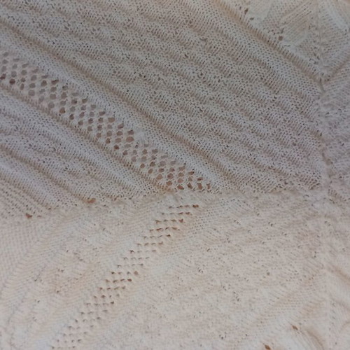 Hand-Knitted Blanket used with very fine needles