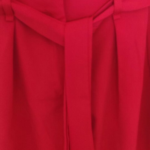 High-waisted pants with belt, like new, red, size M