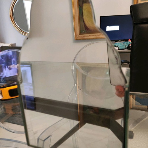 Mirror jewelry box used, wooden interior