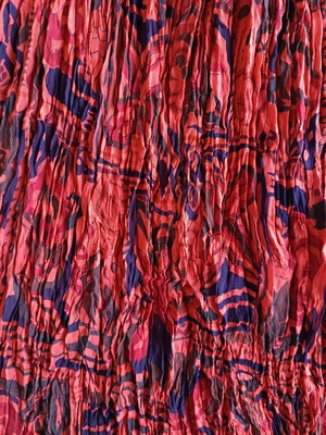 Vintage εμπριμέ πλισέ φούστα boho ακορντεόν style μεταχειρισμένη, μπλε και καφέ