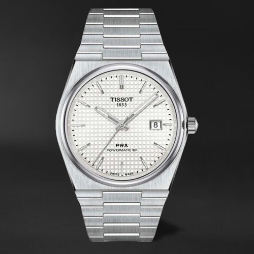 Tissot PRX Powermatic 80 watch with white dial