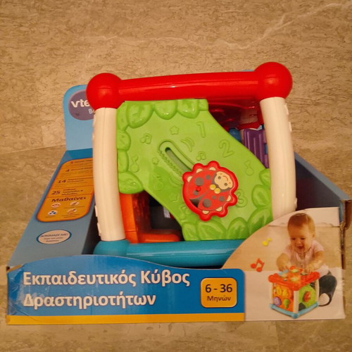 V tech educational activity cube like new, 6 to 36 months
