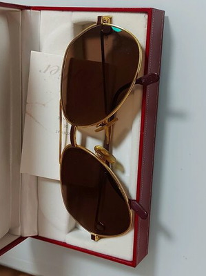 Cartier men's sunglasses used, large size with leather case