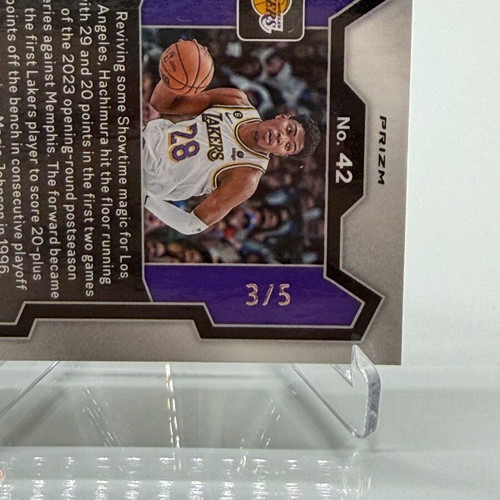 Panini Basketball NBA Prizm Rui Hachimura Black & Gold 3/5 like new