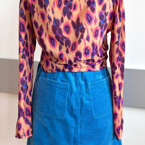Arket blue skirt and Dante 6 colorful blouse like new