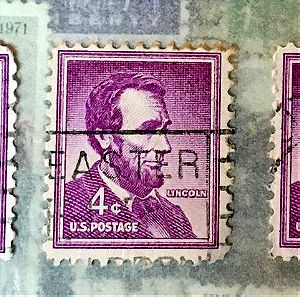 3 -  Abraham Lincoln 4C  Γραμματόσημα ΗΠΑ