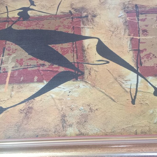 Modern painting with wooden frame like new, abstract composition