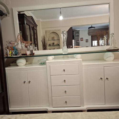 Living room buffet with mirror, like new