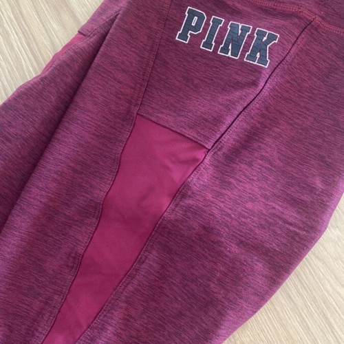 Victoria's Secret Pink women's workout leggings used, ankle length, pink and purple