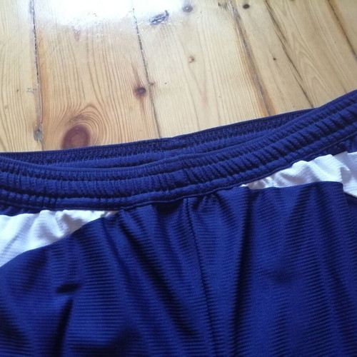 Adidas Climalite boys' sports shorts size M, dark blue and white