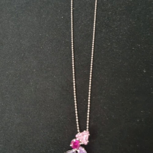 Silver necklace like new with semi-precious stones