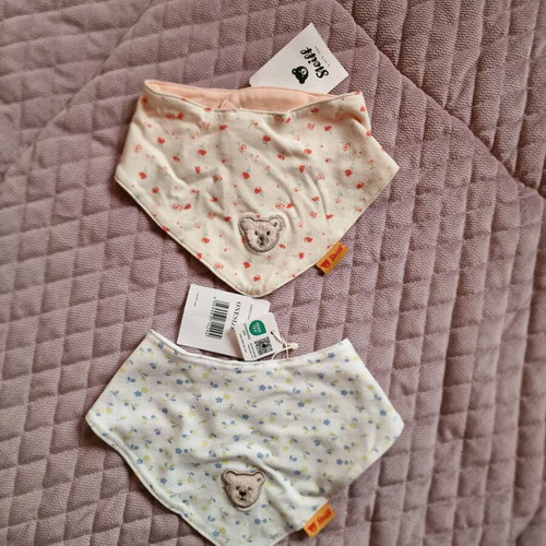 Steiff Baby Bandana bib set 2 pieces new, up to 6 months