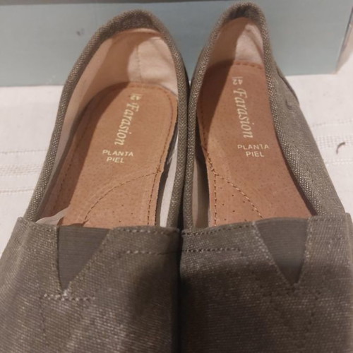 Women's espadrilles new, size 41, khaki, leather sole
