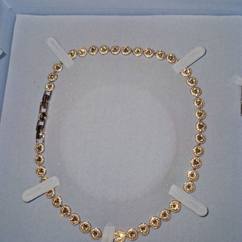 Swarovski necklace, silver